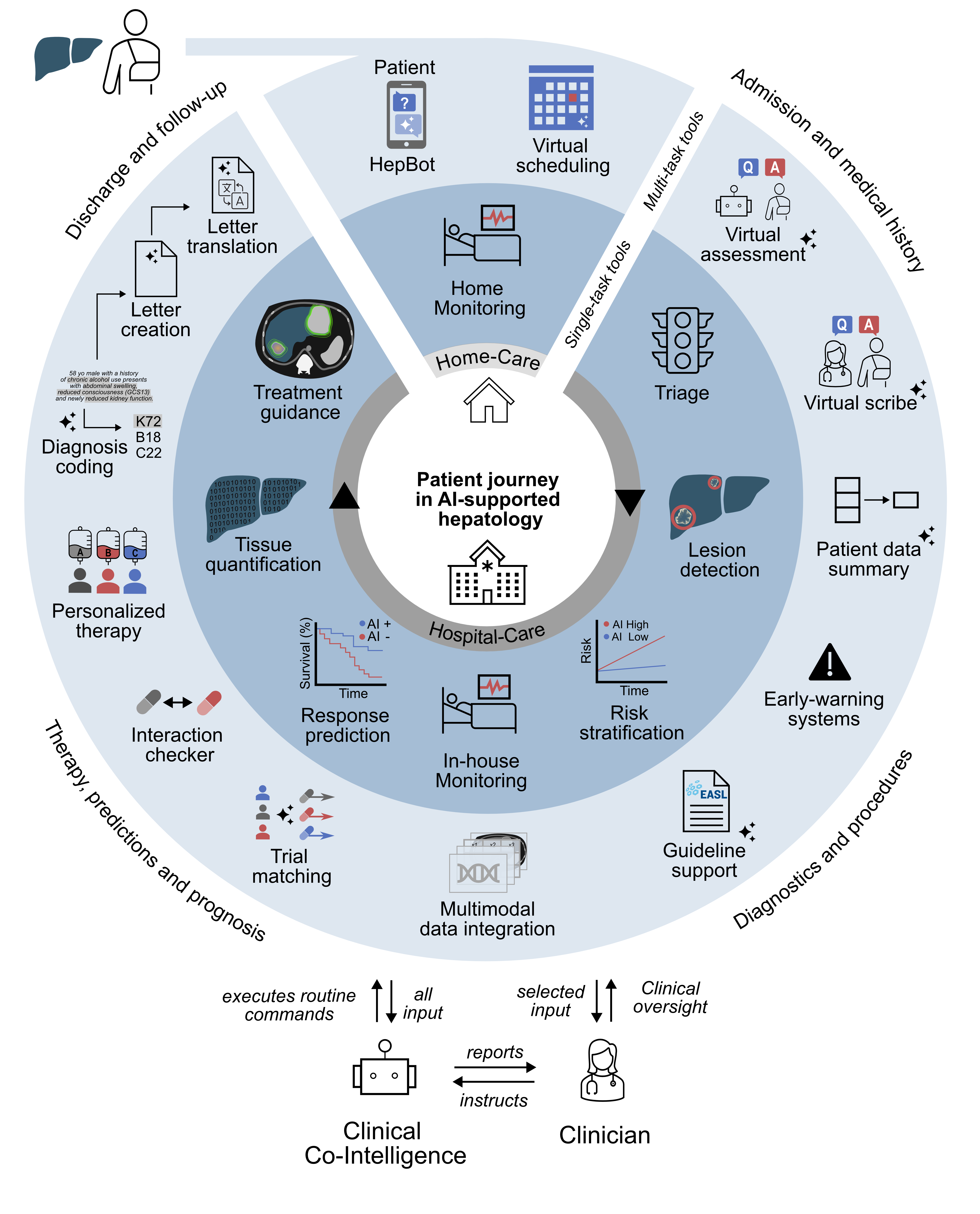 Flowchart illustrating AI-enabled hepatology care
