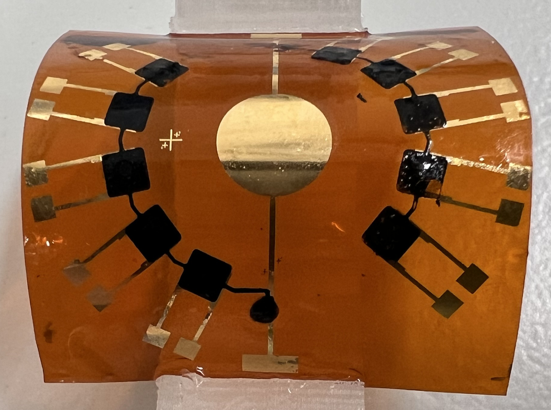 PEDOT_sGAGh (black) as sensor units on a flexible substrate