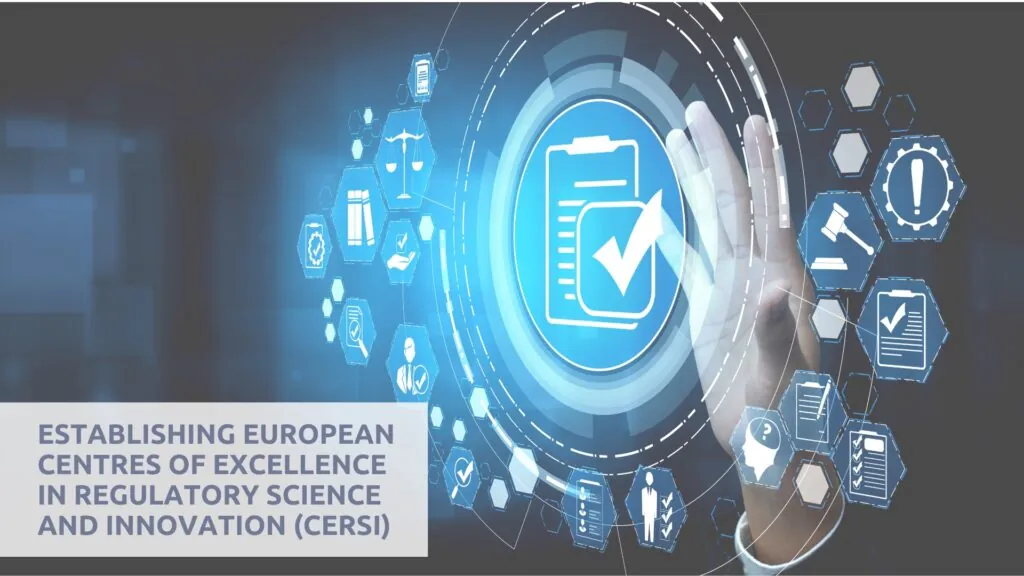 A hand in front of a hologram with icons illustrating the topic of medical device regulatory science